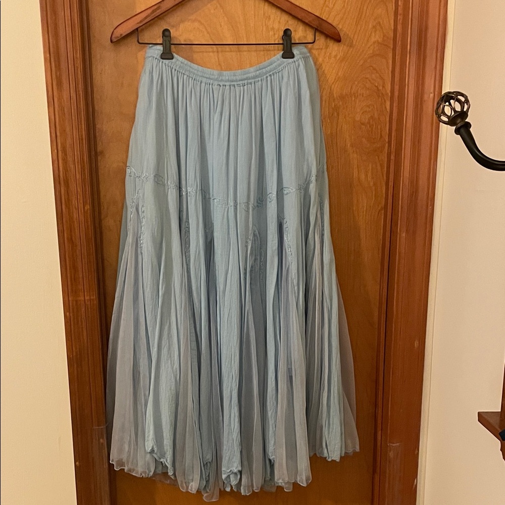 Chic Light Blue Maxi Skirt - Picture 7 of 8